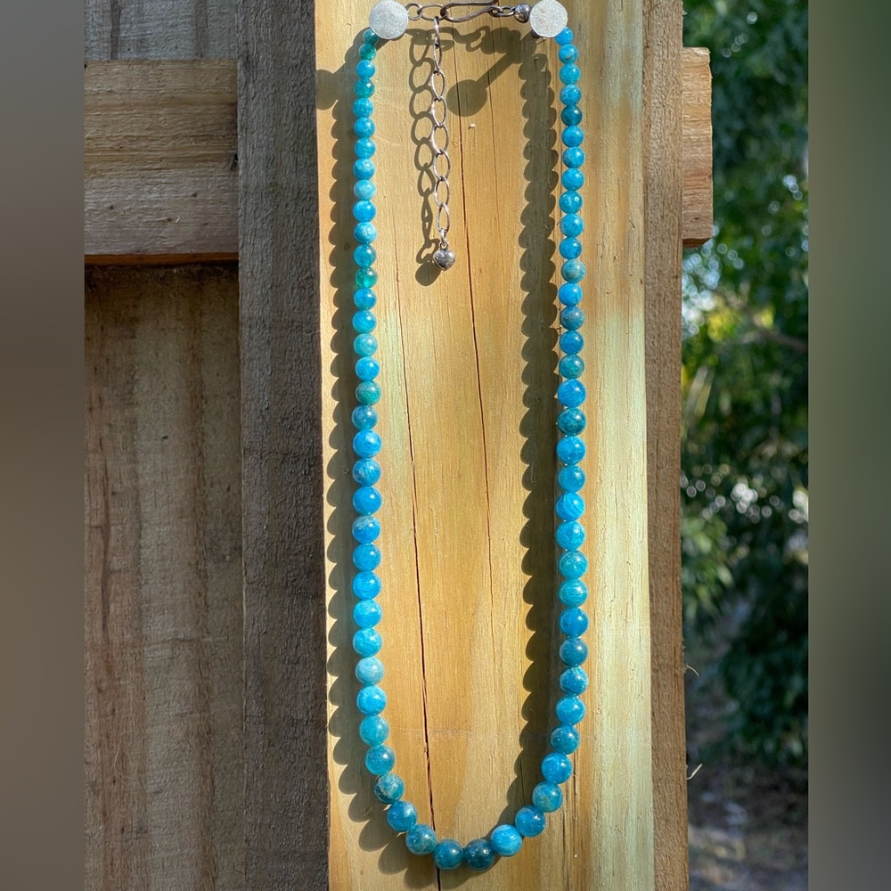 Jay King Madagascar Blue Apatite beaded  necklace